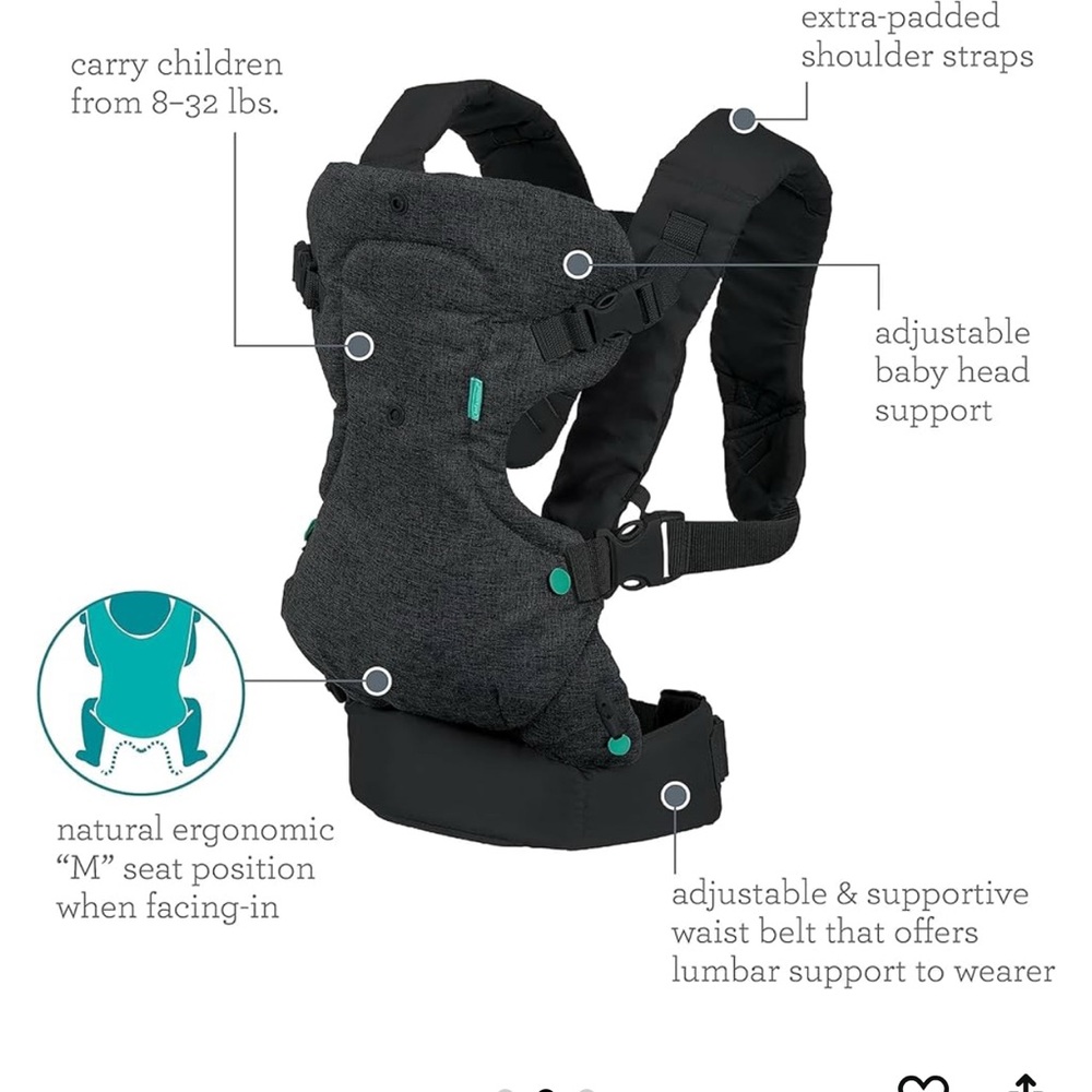 Infantino Black Bag Ergonomic Design